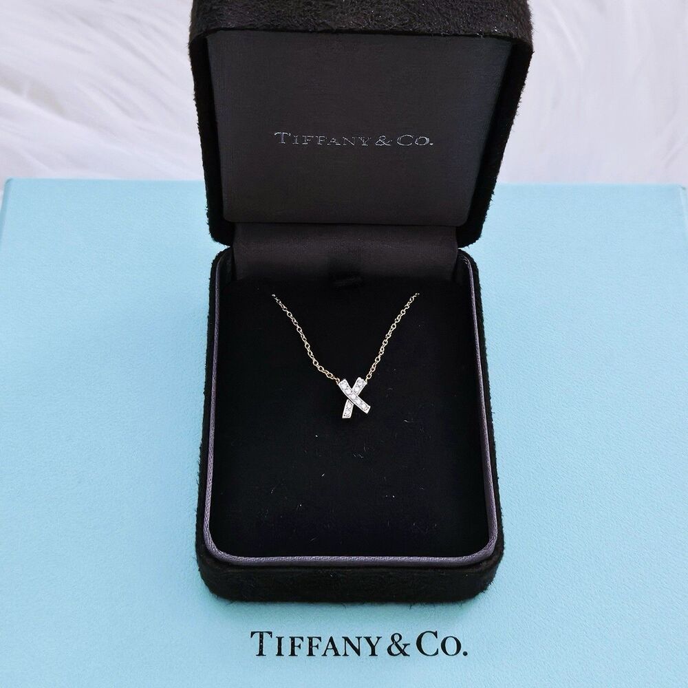 Tiffany & Co. Paloma Picasso Signature X Graffiti Diamond 18k PT950 Necklace - Picture 8 of 8